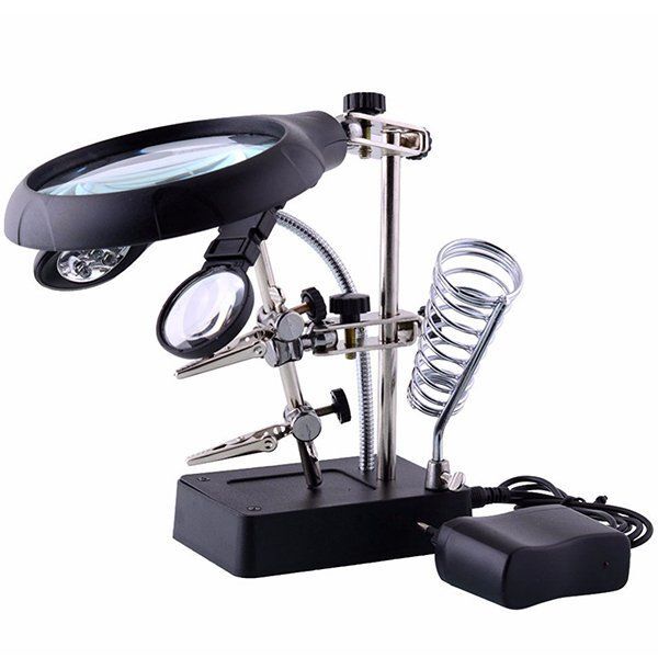 MG16129-C Saatçiler İçin Büyüteçli Havya Standı