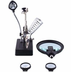 MG16129-C Saatçiler İçin Büyüteçli Havya Standı