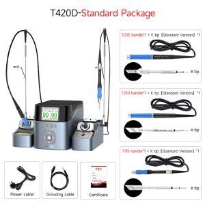 Aixun T420D İstasyonlu Havya ( 1 Adet C210 , 1 Adet C245 , 1 Adet C115 Uç )(Toplam 3 Adet Tutamak 3 Adet Uç ile Gelmektedir.)