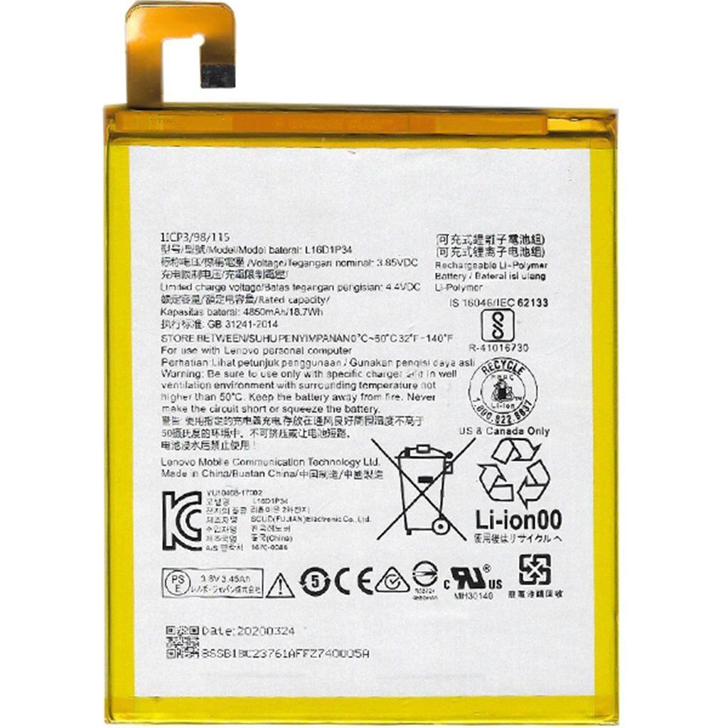 Lenovo Tab E10 TB-X104 Batarya Pil