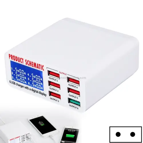 6 Çıkışlı USB Hızlı Akıllı Şarj İstasyonu 896+
