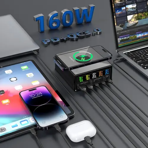 160W USB Çok Bağlantı Hızlı Wireless Çoklu Şarj