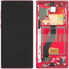 Samsung Galaxy Note 10 SM-N970 Lcd Ekran Dokunmatik Çıtalı Kırmızı