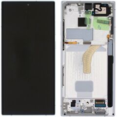 Samsung Galaxy S22 Ultra SM-S908 Lcd Ekran Dokunmatik Çıtalı Beyaz