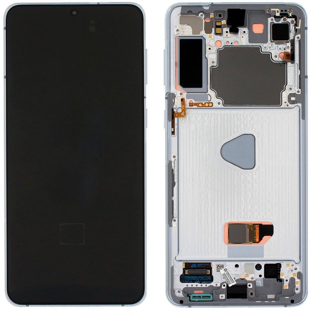 Samsung Galaxy S21 Plus 5G SM-G996 Lcd Ekran Dokunmatik Çıtalı Gümüş