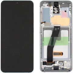 Samsung Galaxy S20 SM-G980 Lcd Ekran Dokunmatik Çıtalı Beyaz