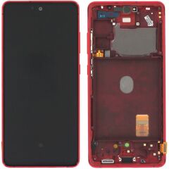 Samsung Galaxy S20 FE SM-G780 Lcd Ekran Dokunmatik Çıtalı Kırmızı