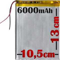 6000mAh 3.7v Batarya Pil